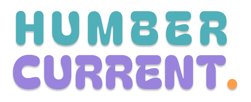 The Humber Current logo features a modern and sleek design, representing creativity and innovation. The typography is bold and contemporary, reflecting the dynamic nature of the platform. 